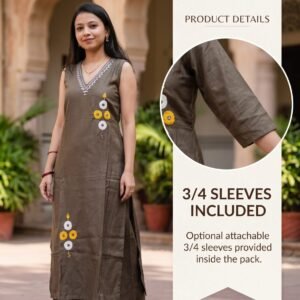 Olive Green Mirror Work Cotton Co-ord Set